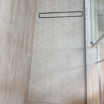 Flores Custom Tile Design - shower floor - Tiling Near Me - Fontana, California