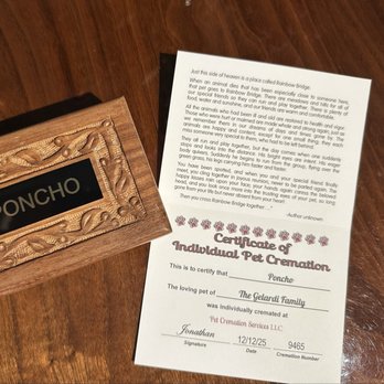 Pet Cremation Services - Ponchos because x and card provided by Pet Cremation Services - Pet Cremation Services Near Me - Van Nuys, California