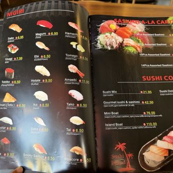 Sushi Island - Menu - Sushi Bars Near Me - Orinda, California