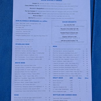 Sam's Chowder House - menu 2/2 - Seafood Near Me - Half Moon Bay, California Sam's Chowder House - menu 2/2 - Seafood Near Me - Half Moon Bay, California