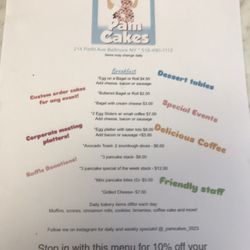 PamCakes - Breakfast menu