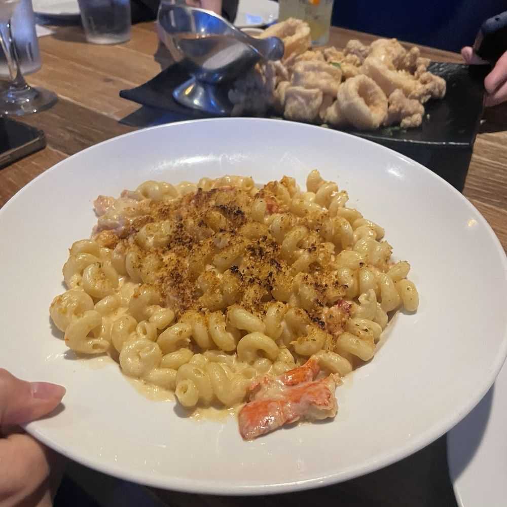 Brixx & Barley - Lobster Mac & Cheese and Fried Calamari on the back - Bars Near Me - Long Beach, New York Brixx & Barley - Lobster Mac & Cheese and Fried Calamari on the back - Bars Near Me - Long Beach, New York