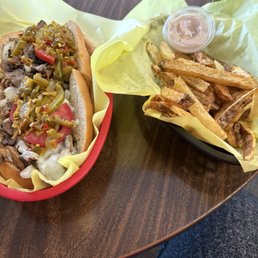 8" Philadelphian and half order French fries 8" Philadelphian and half order French fries