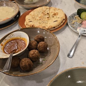 Mezes - Chicken soup, meatballs, and dip platter - Greek Near Me - Toronto, Ontario