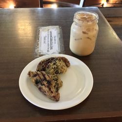 Bean Around the World Coffees - Reduced fat mixed berry muffin, iced masala chai