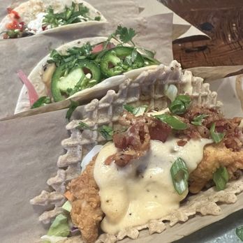 Velvet Taco - Chicken & Waffle, Korean Fried Rice, Mexi-Cali Shrimp, Chimichurri Steak - New American Near Me - Austin, Texas Velvet Taco - Chicken & Waffle, Korean Fried Rice, Mexi-Cali Shrimp, Chimichurri Steak - New American Near Me - Austin, Texas