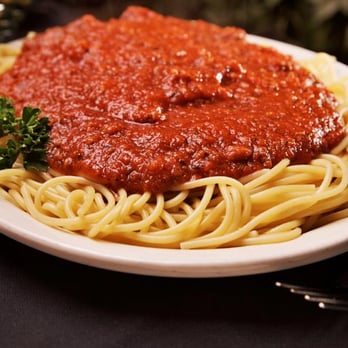 Michael's Italian Feast - a plate of spaghetti and sauce - Italian Near Me - Washington, Illinois