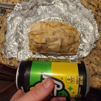 Chipotle Mexican Grill - Steak Burrito I bought at Monaca Chipotle. It is the size of a baked potato. See photo with can of soda for reference. So very TINY - Fast Food Near Me - Monaca, Pennsylvania Chipotle Mexican Grill - Steak Burrito I bought at Monaca Chipotle. It is the size of a baked potato. See photo with can of soda for reference. So very TINY - Fast Food Near Me - Monaca, Pennsylvania