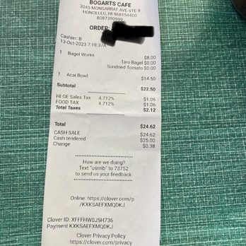 Bogart's Cafe - My dad's receipt - Breakfast & Brunch Near Me - Honolulu, Hawaii Bogart's Cafe - My dad's receipt - Breakfast & Brunch Near Me - Honolulu, Hawaii