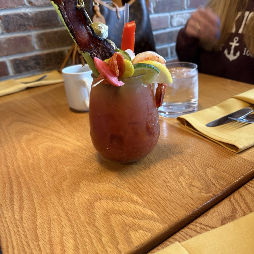 Makmak Eatery - Loaded Bloody Mary, bleu cheese stuffed olives were killer, bacon and shrimp were perfect!! - Breakfast & Brunch Near Me - Cranston, Rhode Island Makmak Eatery - Loaded Bloody Mary, bleu cheese stuffed olives were killer, bacon and shrimp were perfect!! - Breakfast & Brunch Near Me - Cranston, Rhode Island