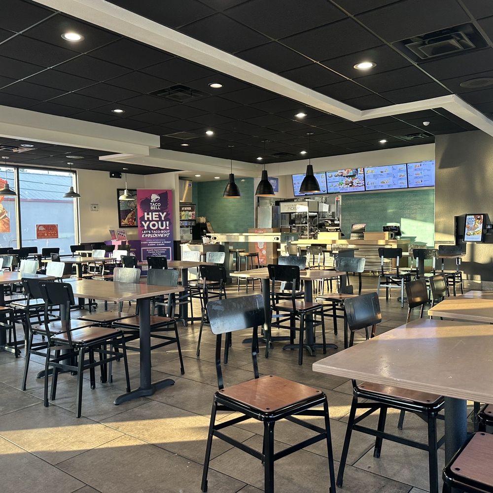 tables and chairs in a restaurant