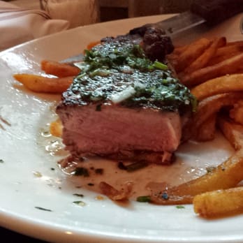 Stone Creek Bistro - medium steak with duck fat fries - New American Near Me - Blue Jay, California Stone Creek Bistro - medium steak with duck fat fries - New American Near Me - Blue Jay, California