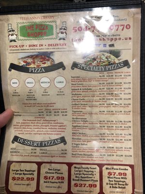 Menu photo 3 The Pizza Shoppe Metairie, LA Menu photo 3 The Pizza Shoppe Metairie, LA