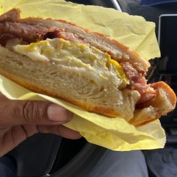 Sausage, egg and cheese croissantsdelicious