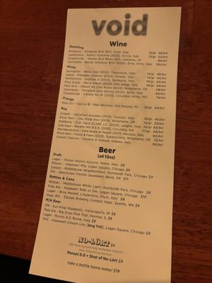 Menu photo 7 Void Chicago, IL