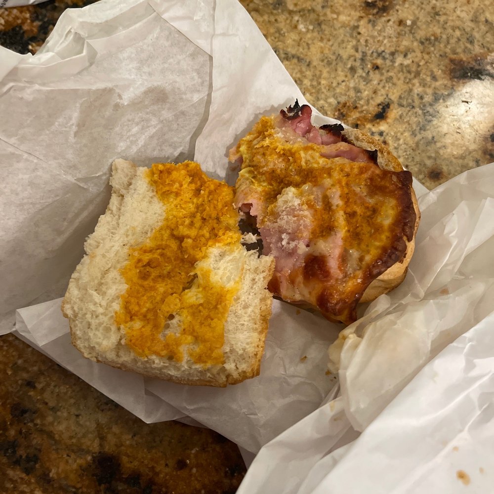a ham and cheese sandwich