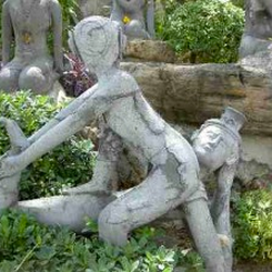 Siam Royal Thai Massage - Statues at Wat Pho temple in Bangkok depicting Thai Massage positions