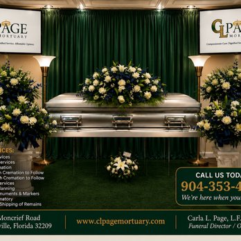 CL Page Mortuary - Serving Families with Dignity, Compassion & Care - Mortuary Services Near Me - Jacksonville, Florida CL Page Mortuary - Serving Families with Dignity, Compassion & Care - Mortuary Services Near Me - Jacksonville, Florida