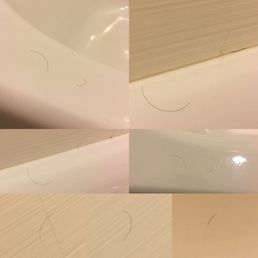 This is a group of photos I took of the bathtub and the lovely hair the staff left for us. We were about to bath our 8 month old in. This is a group of photos I took of the bathtub and the lovely hair the staff left for us. We were about to bath our 8 month old in.