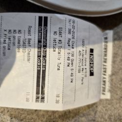 Jimmy John's - Receipt