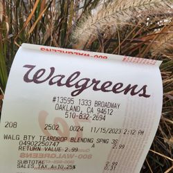 Walgreens - A Receipt.