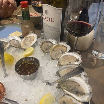 Pier 48 - Oyster sampler, Daou Cabernet - Seafood Near Me - Indianapolis, Indiana