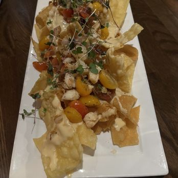 Stafford House Provisions - Lobster nachos! Chips made from won ton chips so that just crumble in your mouth. - Steakhouses Near Me - Denison, Texas