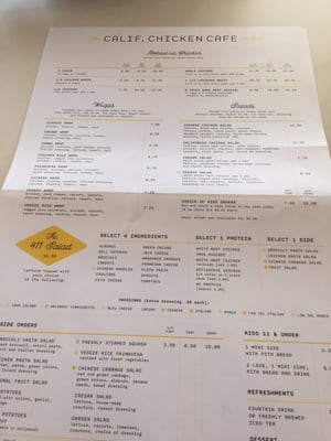Menu photo 7 Calif Chicken Cafe Encino, CA