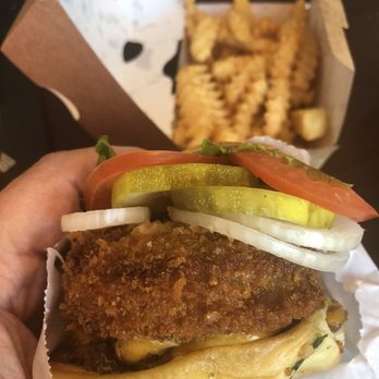 Shake Shack Henderson - Truly awesome Shack Stack burger with fried portobello mushroom! Excellent! - Burgers Near Me - Henderson, Nevada Shake Shack Henderson - Truly awesome Shack Stack burger with fried portobello mushroom! Excellent! - Burgers Near Me - Henderson, Nevada