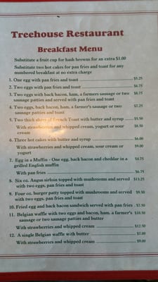 Menu photo 4 The Treehouse Restaurant Kaslo, BC