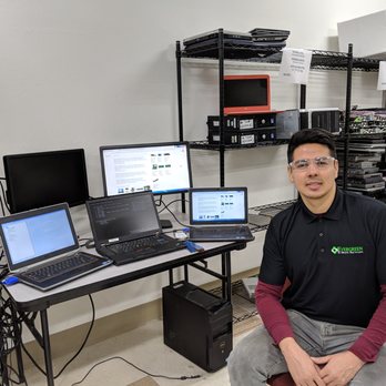 Evergreen Solutions - Testing laptops and erasing data on the hard drives! Meet our team member recycling IT equipment. - Recycling Center Near Me - Fremont, California Evergreen Solutions - Testing laptops and erasing data on the hard drives! Meet our team member recycling IT equipment. - Recycling Center Near Me - Fremont, California