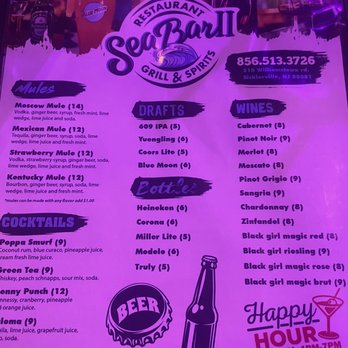Sea Bar 2 Grill & Spirits - Menu - Seafood Near Me - Sicklerville, New Jersey Sea Bar 2 Grill & Spirits - Menu - Seafood Near Me - Sicklerville, New Jersey