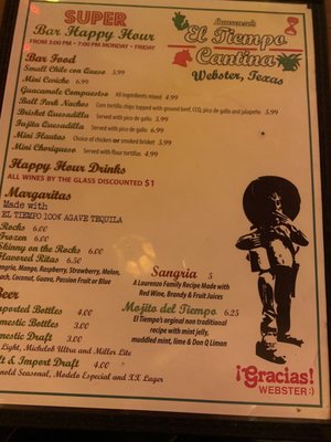 Menu photo 4 El Tiempo Cantina - Webster Webster, TX