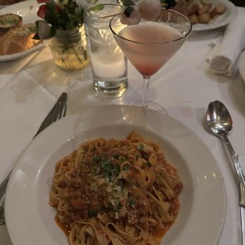 Rothschild's - Lychee Martini  Fettuccine Bolognese - Italian Near Me - Corona Del Mar, California
