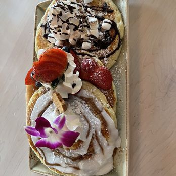 Fairview Farmers - Cinnamon roll pancakes, s'more's pancakes and berry pancakes sampler - Breakfast & Brunch Near Me - Fairview, Texas Fairview Farmers - Cinnamon roll pancakes, s'more's pancakes and berry pancakes sampler - Breakfast & Brunch Near Me - Fairview, Texas