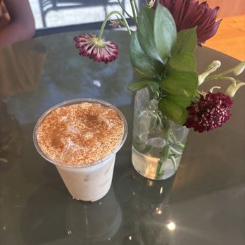 Desert Kid Coffee - chai latte with cream top - Coffee Roasteries Near Me - Palm Desert, California