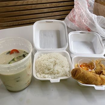 Tasty Thai Kitchen - Green curry chicken and egg rolls $14.98 - Thai Near Me - Fletcher, North Carolina Tasty Thai Kitchen - Green curry chicken and egg rolls $14.98 - Thai Near Me - Fletcher, North Carolina
