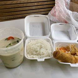 Tasty Thai Kitchen - Green curry chicken and egg rolls $14.98