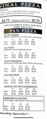 Menu photo 2 Julius Pizza Saint John, NB Menu photo 2 Julius Pizza Saint John, NB