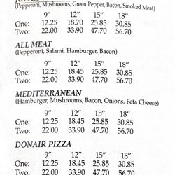 Julius Pizza - Menu
