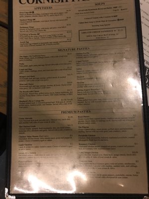 Menu photo 6 Cornish Pasty Tempe, AZ