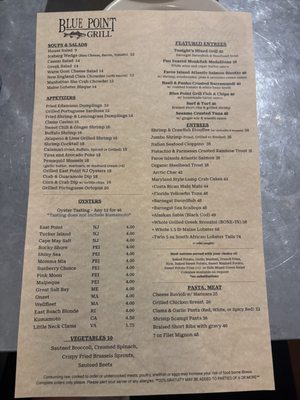 Menu photo 1 Blue Point Grill Princeton, NJ Menu photo 1 Blue Point Grill Princeton, NJ