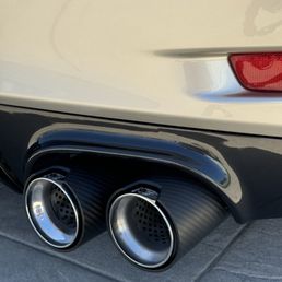 Custom exhaust tips installed, amazing work, these Aimgain Carbon tips needed some customization to fit well Custom exhaust tips installed, amazing work, these Aimgain Carbon tips needed some customization to fit well