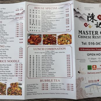 Master Chen - Front menu - Chinese Near Me - Freeport, New York