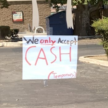 Asian Vegan Bistro - Temporarily only accepting cash sign - Vegan Near Me - Bakersfield, California