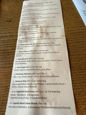 Menu photo 7 McMenamins Old St. Francis School Bend, OR