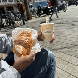 Dreher - Almond Croissant and a hot chocolate (sold next door)