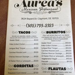 Newest menu for awesome Mexican food at Aureas Restaurant Newest menu for awesome Mexican food at Aureas Restaurant