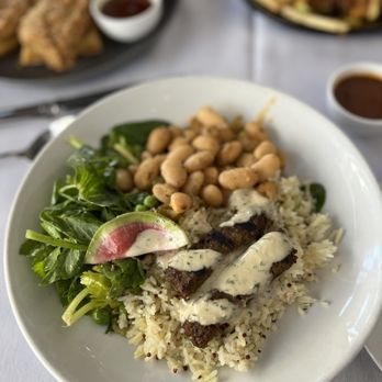 Crossroads Kitchen - Crossroads Bowl 2.0 with Impossible kabob (GF) - Vegan Near Me - Los Angeles, California