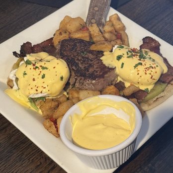 The Rustic Spoon - Filet mignon eggs Benedict - Breakfast & Brunch Near Me - Virginia Beach, Virginia